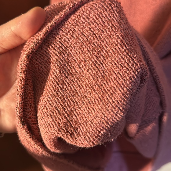 Victorias Secret PINK red white long sleeve sweatshirt top cotton oversized M - Picture 9 of 10